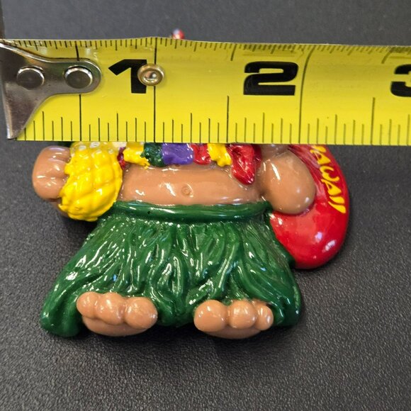 VTG 1990 Hawaiian Santa Claus Ornament K & Co Hand-Painted Resin Christmas 3" - Picture 6 of 7